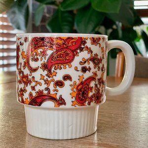 Vintage paisley stacking mug made in Japan